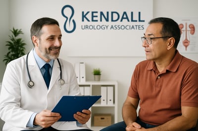 Doctor consulting patient about urologic care at Kendall Urology Associates Doctor consulting patient about urologic care at Kendall Urology Associates